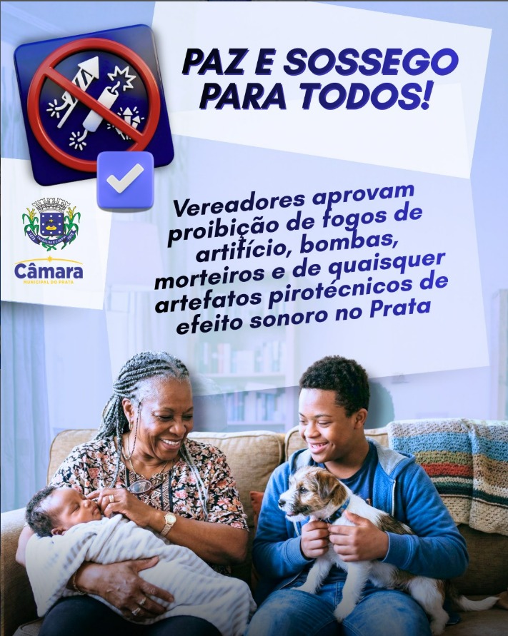 Aprovada proibição de proíbe o manuseio, a utilização e a queima de fogos de artifício e artefatos pirotécnicos de efeito sonoro no Prata