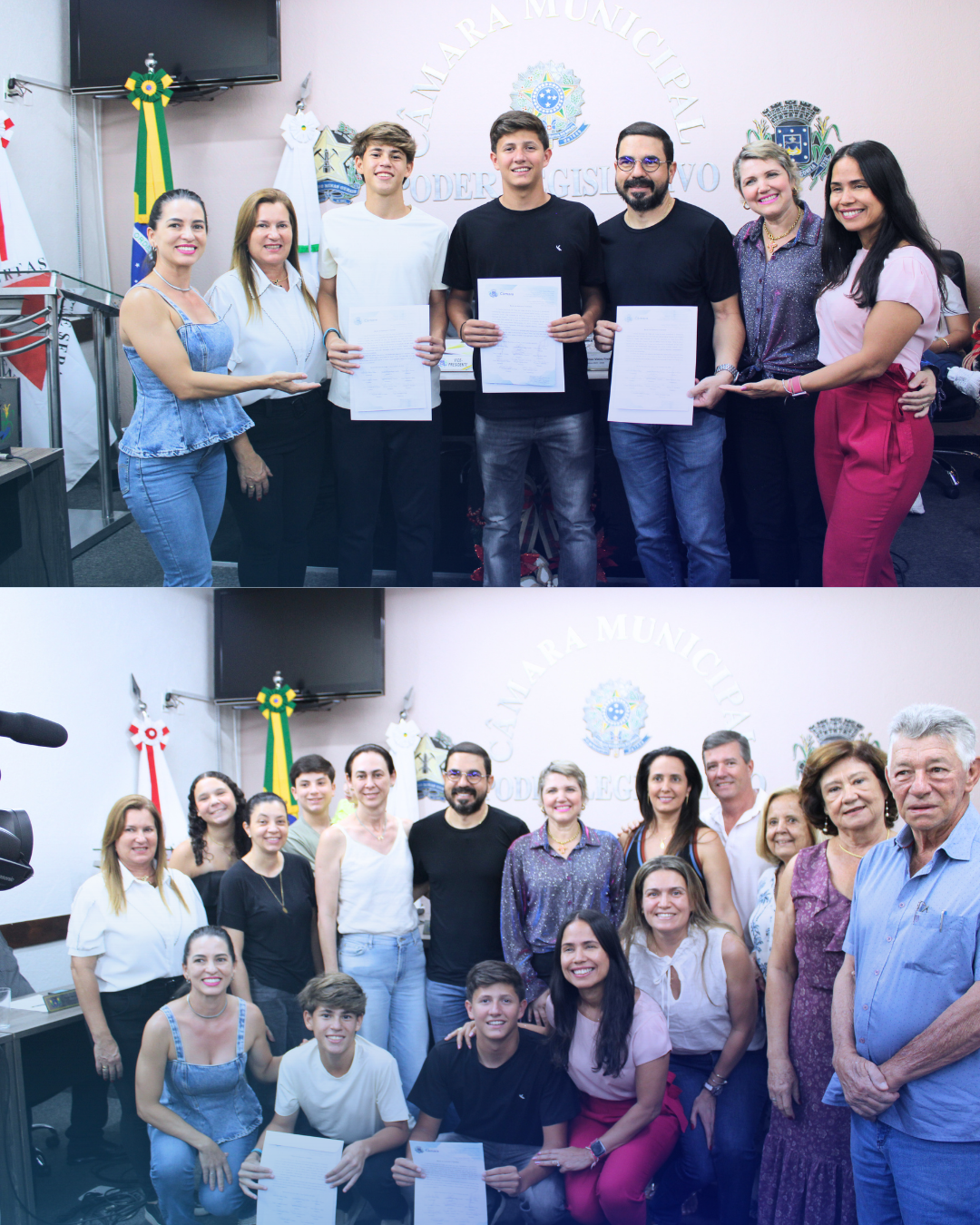 Atletlas de beach tennis recebem moção de aplauso na Câmara Municipal