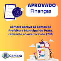 Câmara aprova contas da prefeitura municipal do exercício 2019