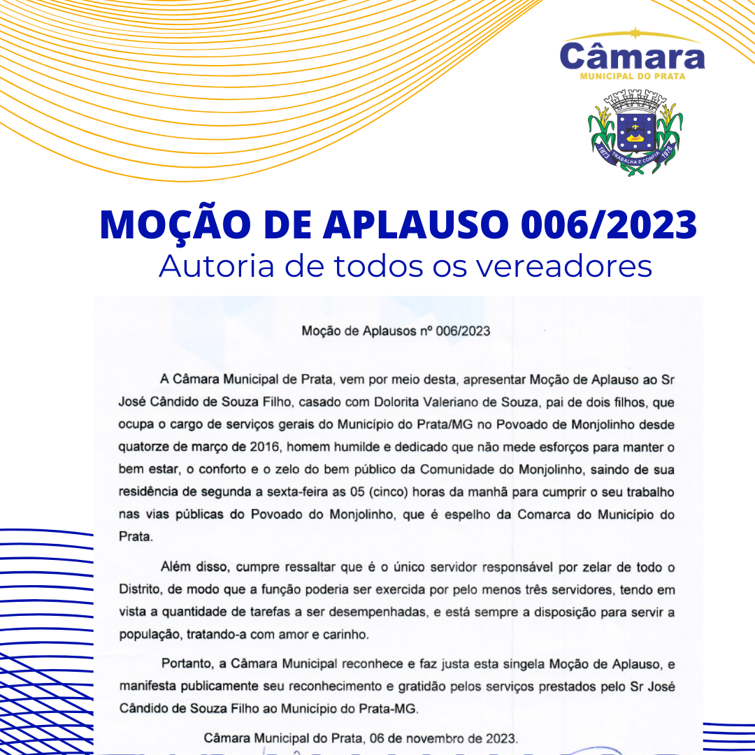 Câmara aprova moção de aplauso que homenageia José Candido de Souza Filho