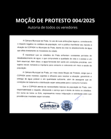 Câmara aprova moção de protesto contra COPASA