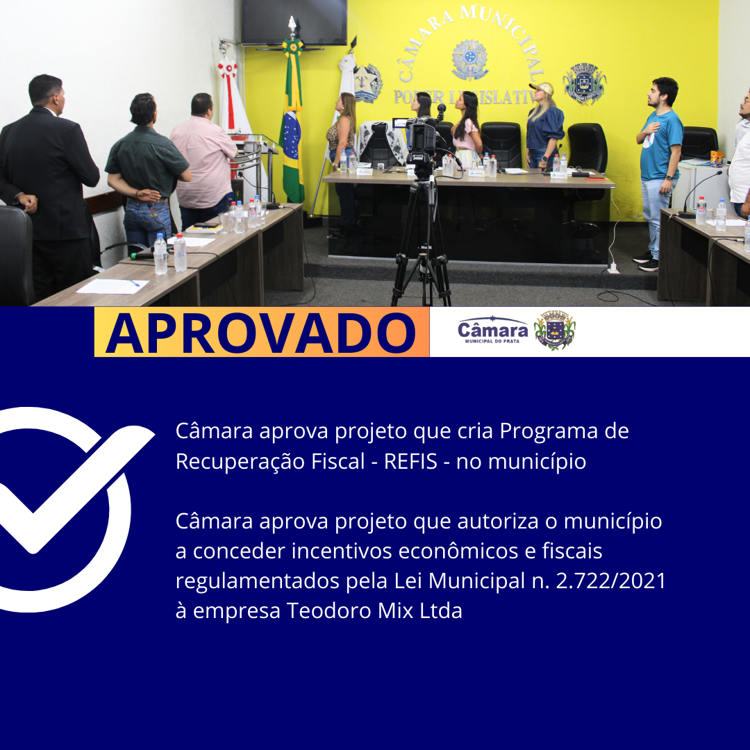 Câmara aprova projeto que cria programa de recuperação fiscal no Prata