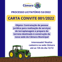 CARTA CONVITE - 001/2022 - CONTRATAÇÃO DE PESSOA JURÍDICA PARA SERVIÇO DE TERRAPLANAGEM