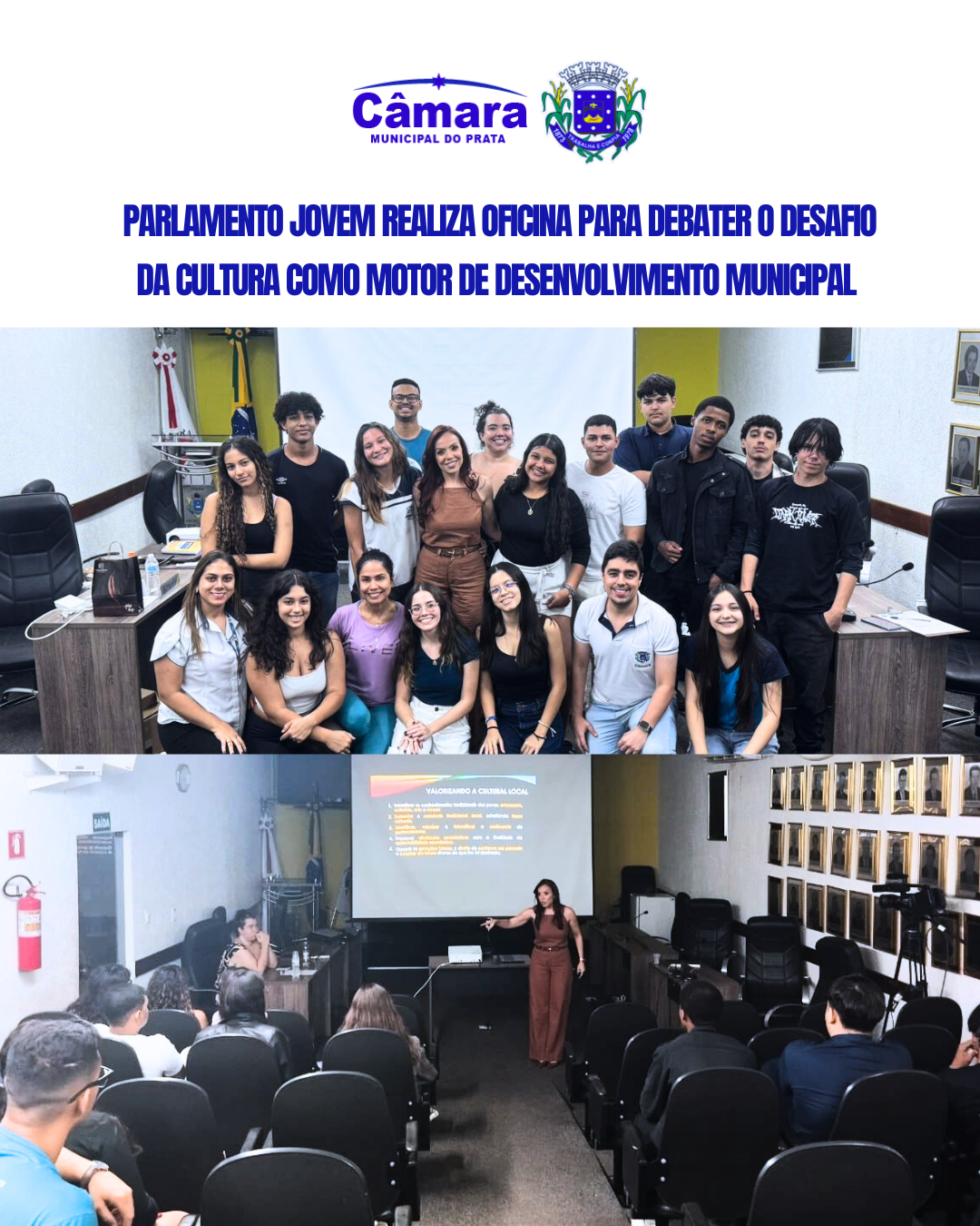 Parlamento Jovem realiza oficina para debater a cultura como motor de desenvolvimento municipal