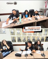 Parlamento Jovem realiza oficina sobre propostas e plenárias.
