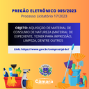 PREGÃO ELETRÔNICO 005/2023 - AQUISIÇÃO DE MATERIAL DE CONSUMO DE NATUREZA (MATERIAL DE EXPEDIENTE, TONER PARA IMPRESSÃO, LIMPEZA/ PRODUTOS DE HIGIENIZAÇÃO, COPA/COZINHA, INFORMÁTICA, MANUTENÇÃO, ÁUDIO/ VÍDEO E LIVROS) PARA O FUNCIONAMENTO DAS ATIVIDADES L
